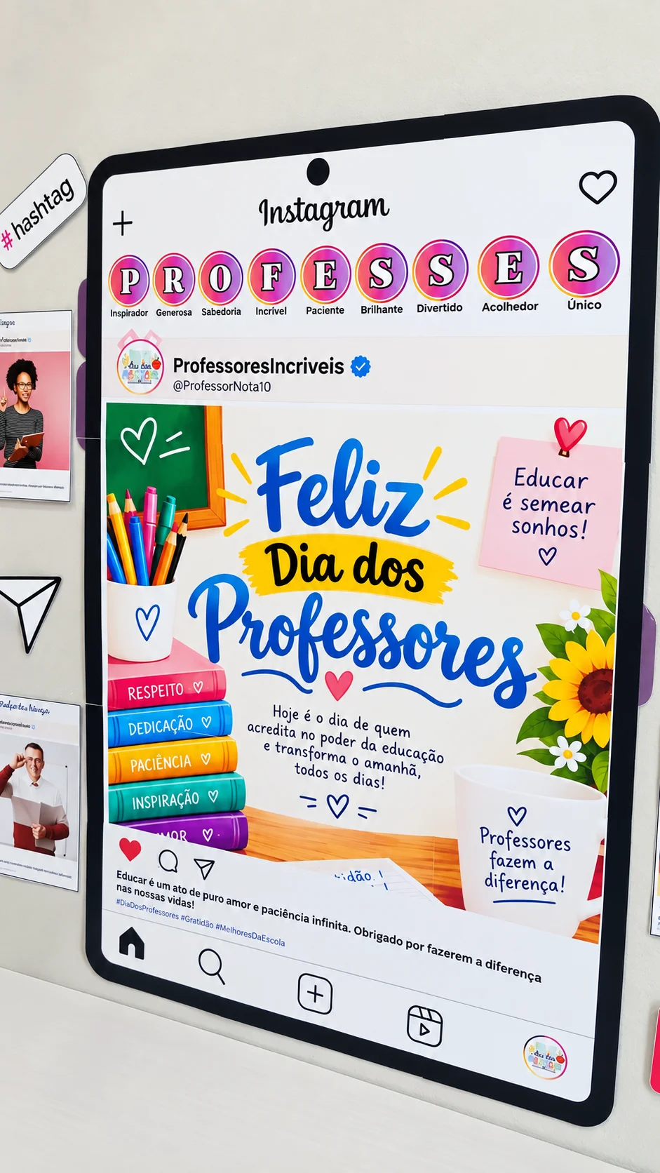 Painel Dia Dos Professores – Tema Instagram — amostra 2: Este painel foi inspirado no visual do Instagram e foi pensado…