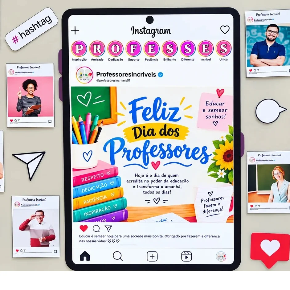 Painel Dia dos Professores – Tema Instagram — Datas comemorativas para Educação Infantil: Um painel criativo, moderno e…