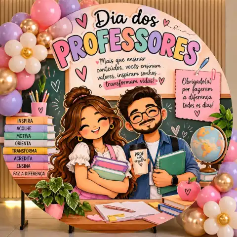 Painel dia dos professores — capa do material