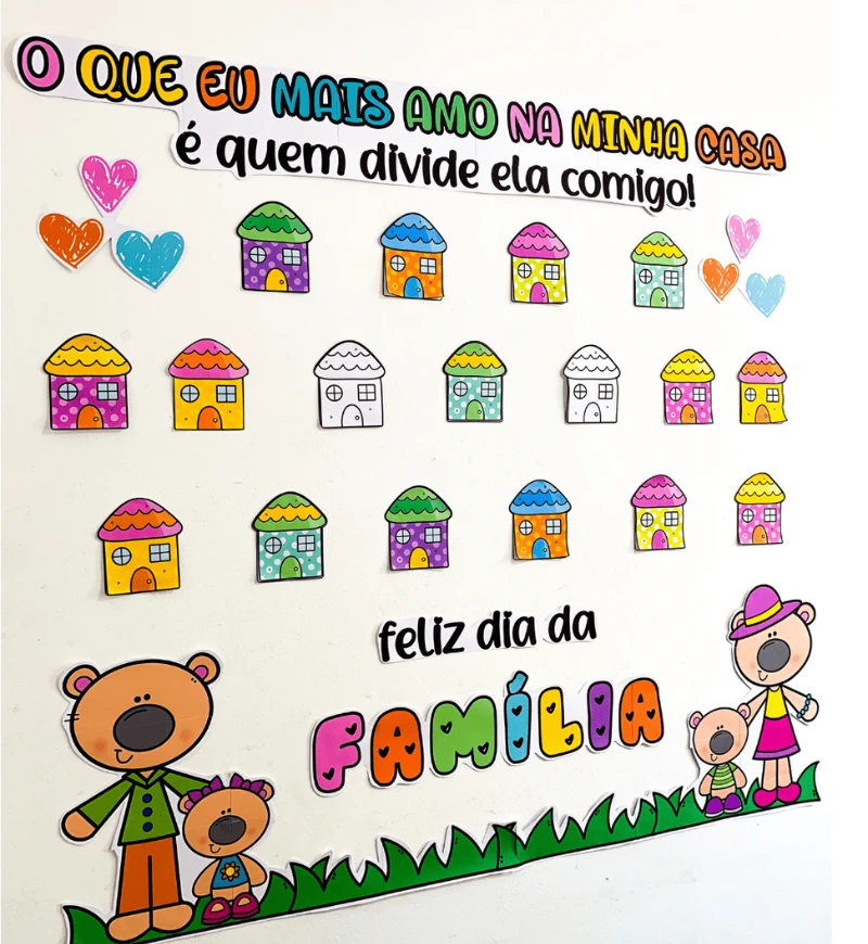 Painel Dia Nacional da Família para Personalizar e Imprimir — amostra 1: Painel Dia Nacional da Família com participação…