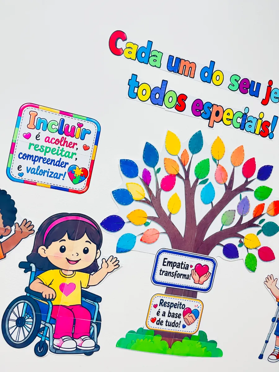 Painel Dia Nacional da Pessoa com Deficiência — amostra 4: Um recurso colorido, inclusivo e cheio de significado para…