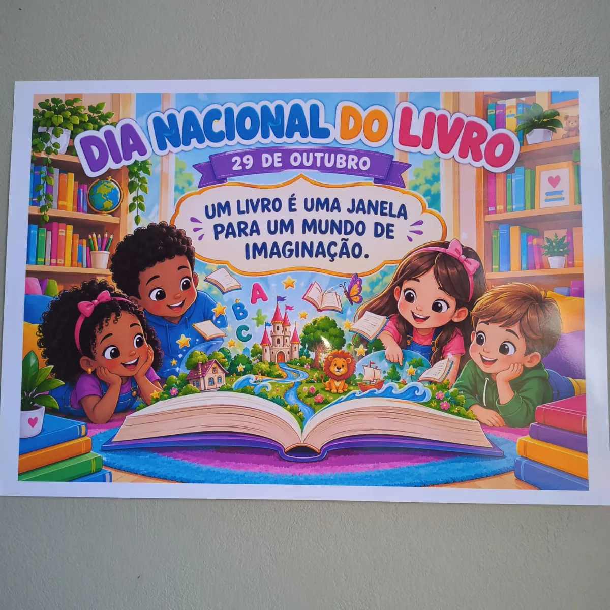 Painel dia Nacional do Livro - 29 de Outubro — amostra 1: Painel Dia Nacional do Livro - 29 de Outubro