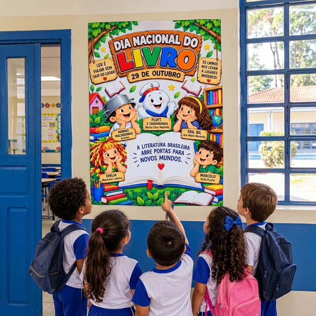 Painel Dia Nacional do Livro: Literatura Infantil — amostra 1: IDEIAS DE UTILIZAÇÃO