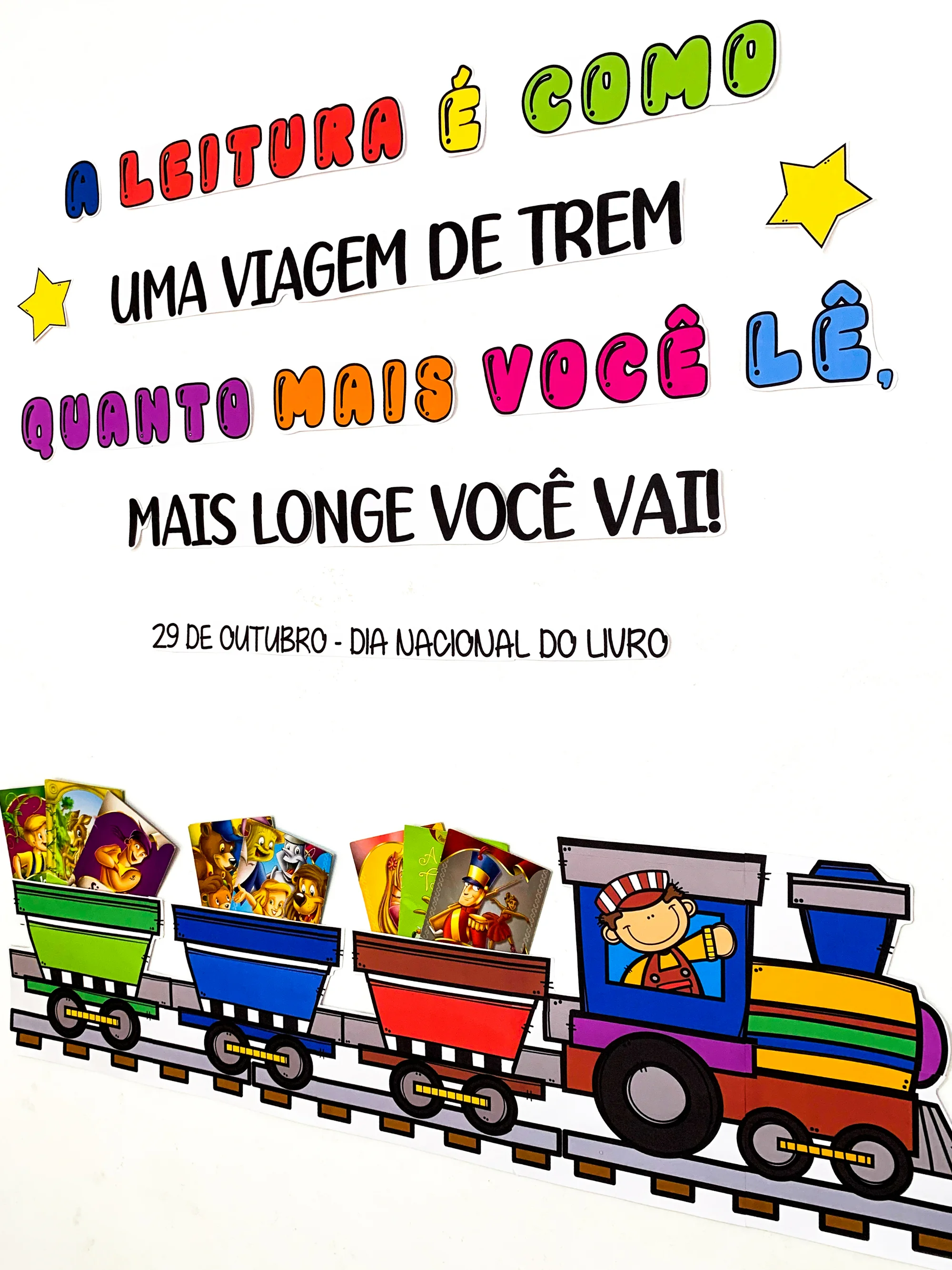 Painel Dia Nacional do Livro para Educação Infantil e 1º Ano — amostra 2: Desenvolvido para incentivar a leitura e…