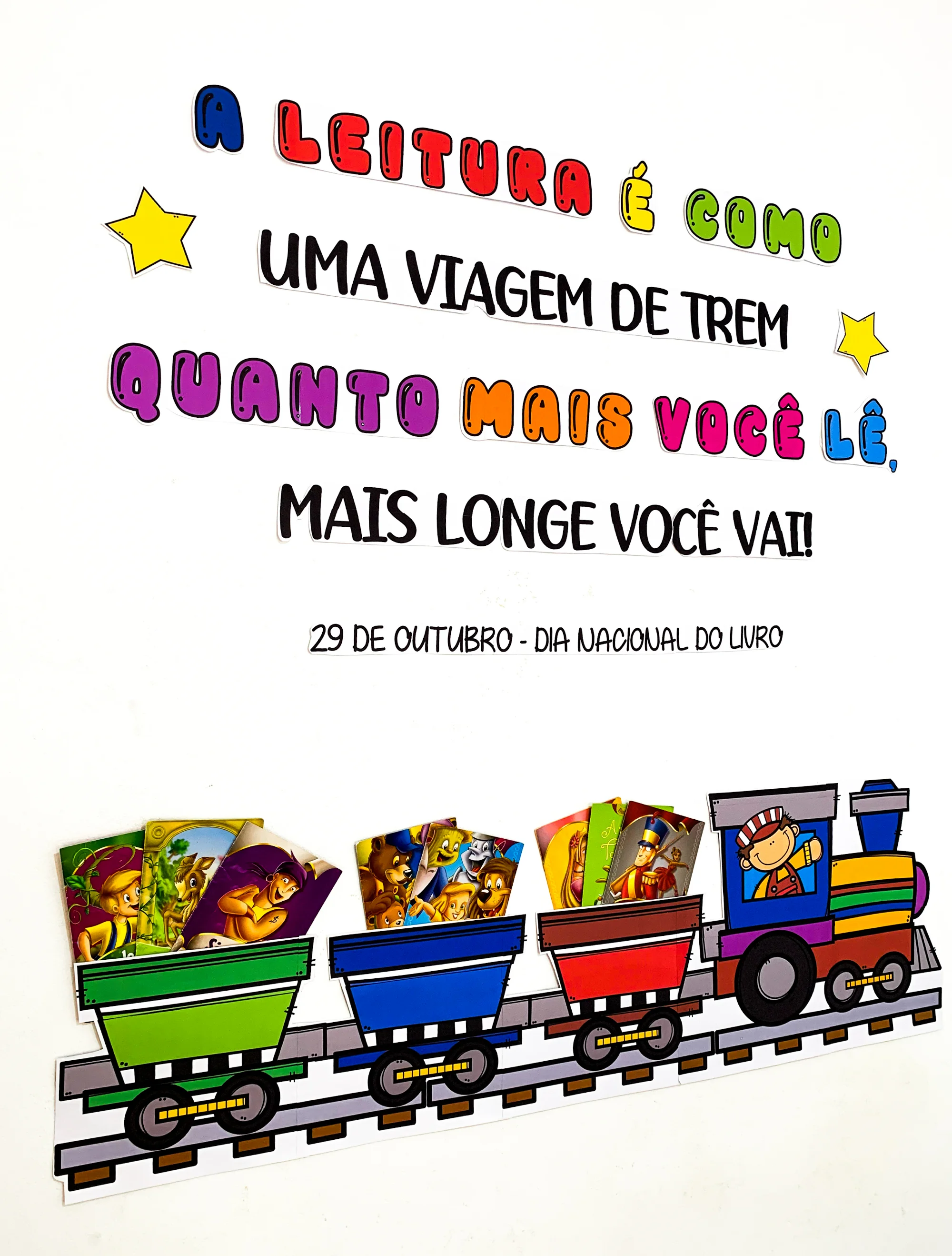 Painel Dia Nacional do Livro para Educação Infantil e 1º Ano — amostra 3: Desenvolvido para incentivar a leitura e…