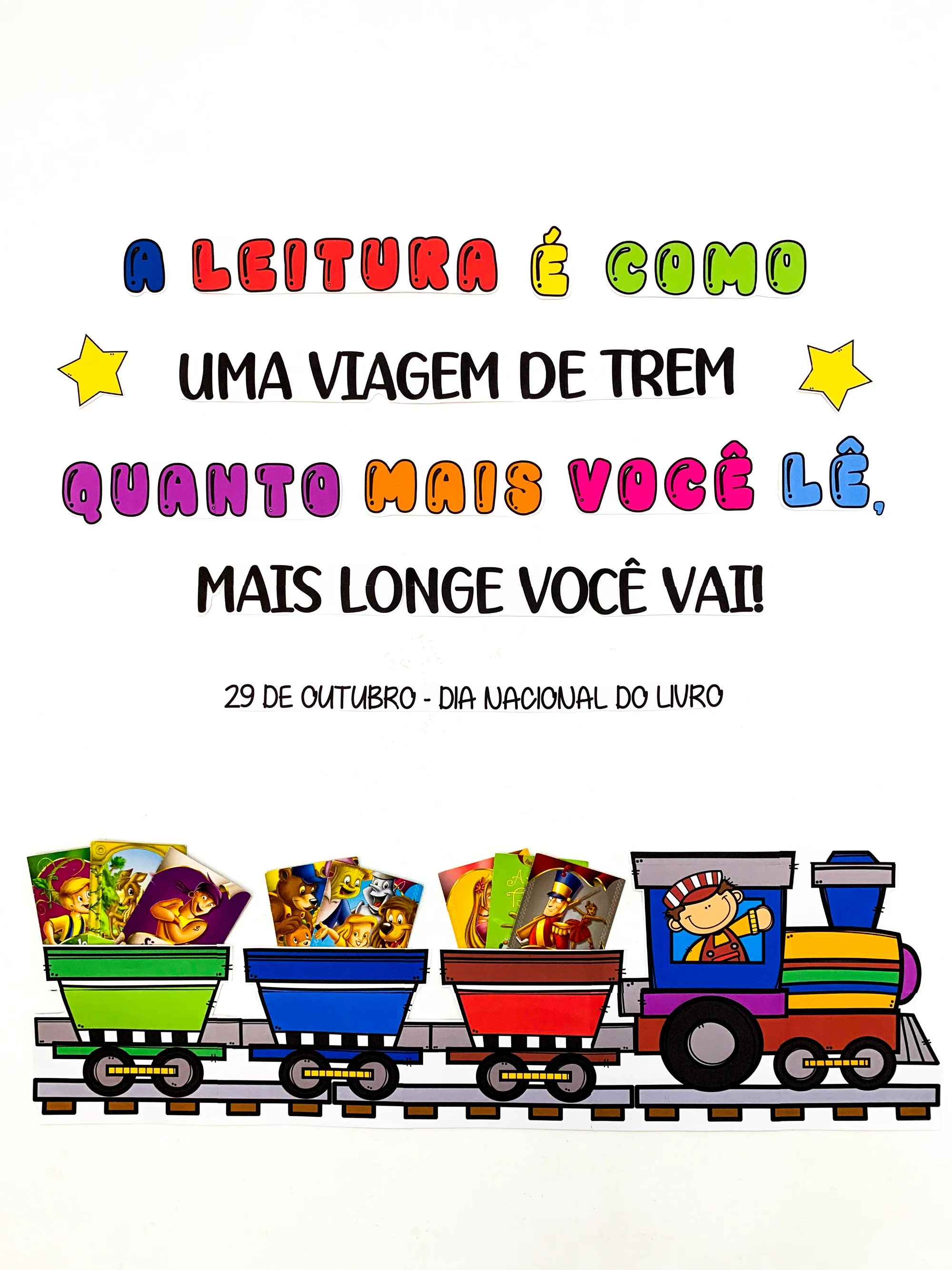 Painel Dia Nacional do Livro para Educação Infantil e 1º Ano — amostra 4: Desenvolvido para incentivar a leitura e…