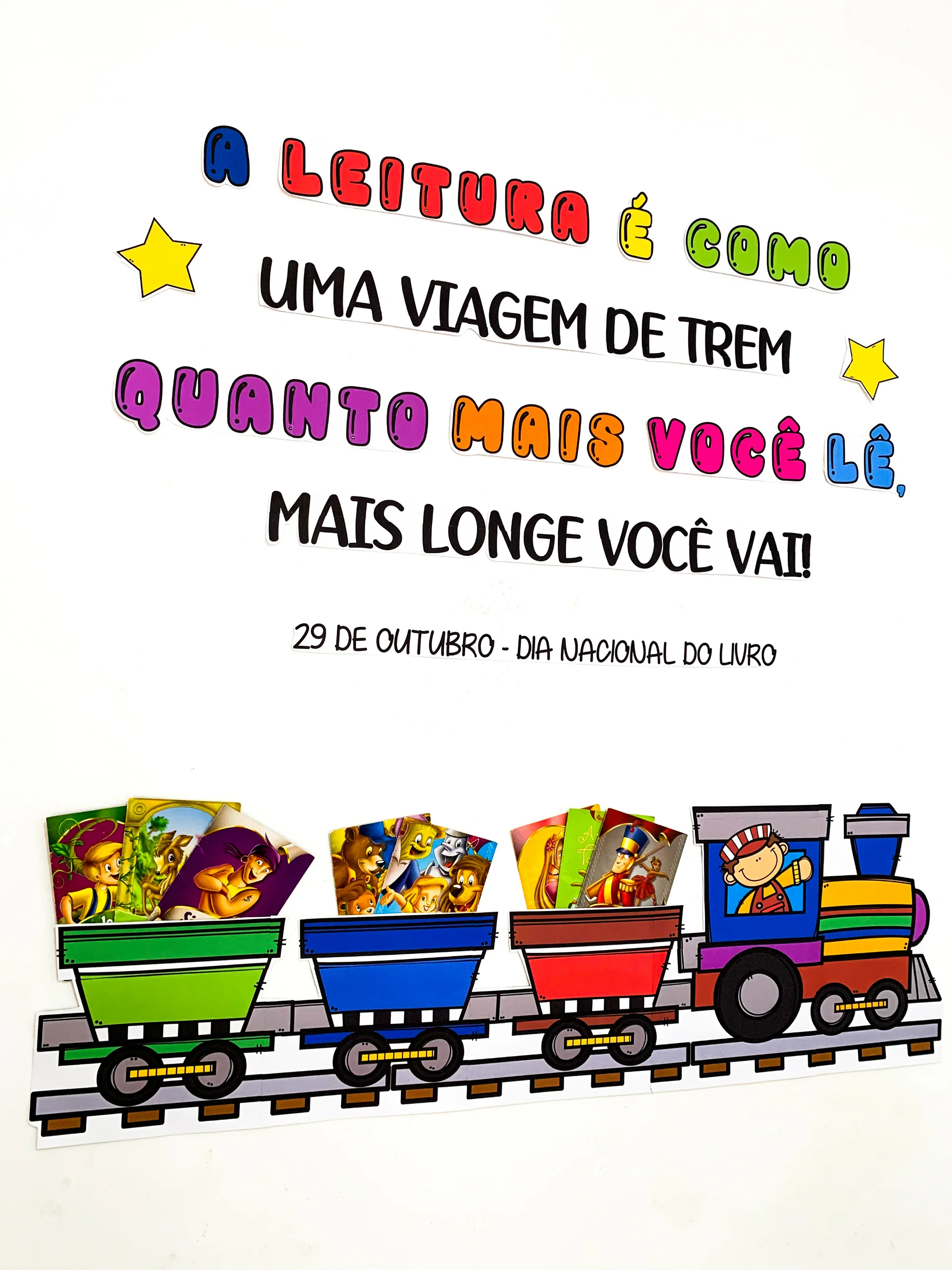 Painel Dia Nacional do Livro para Educação Infantil e 1º Ano — amostra 6: Desenvolvido para incentivar a leitura e…