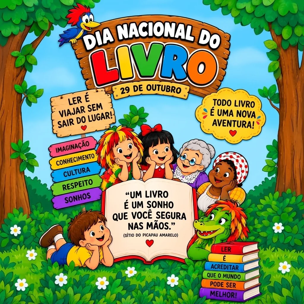 Painel Dia Nacional do Livro para Imprimir — amostra 2: INFORMAÇÕES SOBRE O MATERIAL