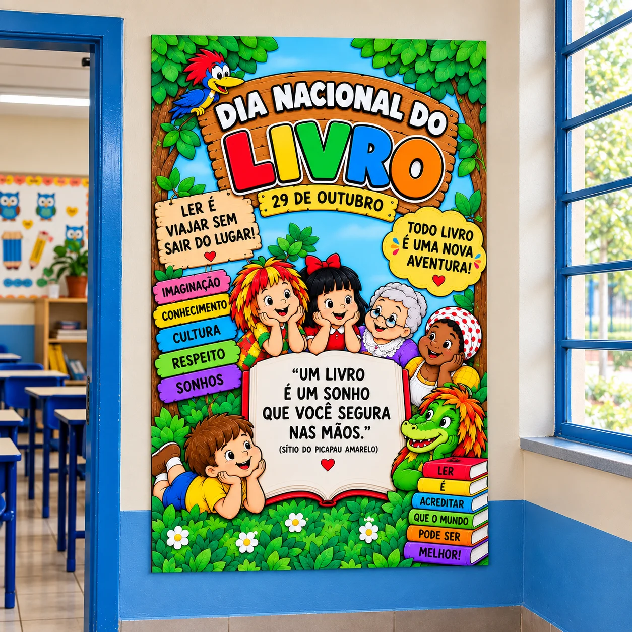 Painel Dia Nacional do Livro Sítio do Picapau Amarelo — História para Educação Infantil: Painel Dia Nacional do Livro com… Painel Dia Nacional do Livro Sítio do Picapau Amarelo — História para Educação Infantil: Painel Dia Nacional do Livro com…
