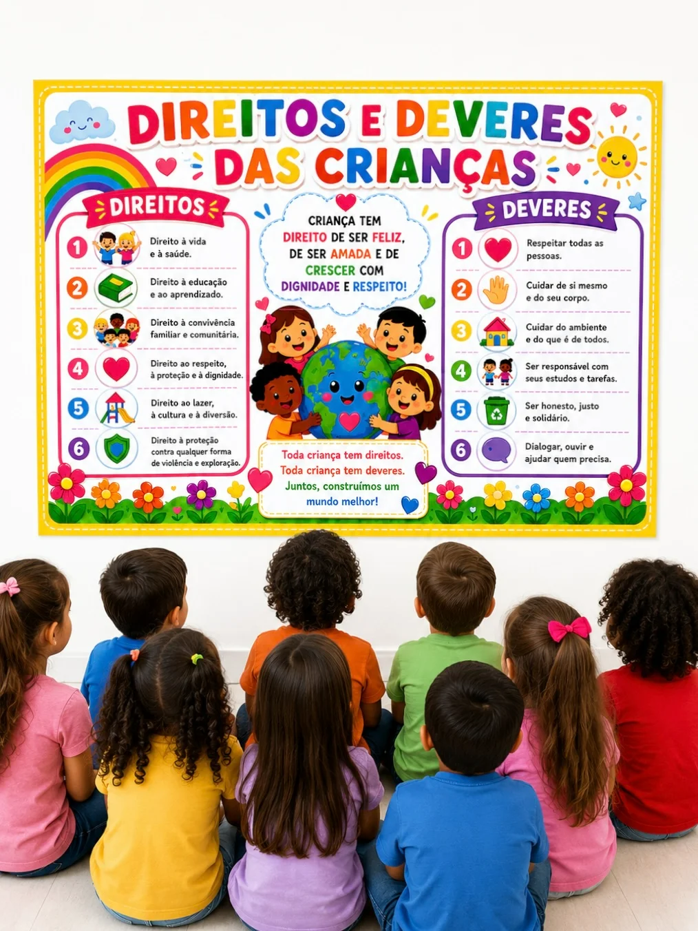 Painel Direitos e Deveres das Crianças – Material Pedagógico — Alfabetização para Educação Infantil: Um painel educativo e…