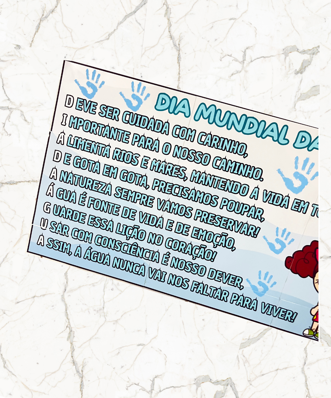 Painel do Dia da Água para imprimir — amostra 1: Como aplicar o painel em sala
