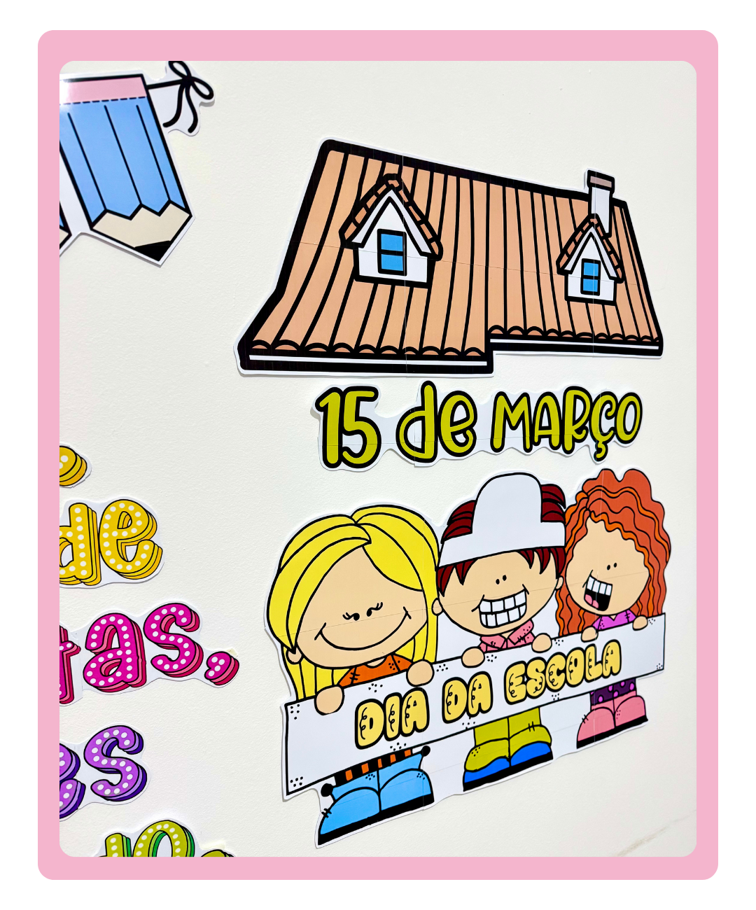 Painel do Dia da Escola para imprimir – Infantil e Anos Iniciais — amostra 1: Um espaço especial para celebrar a escola