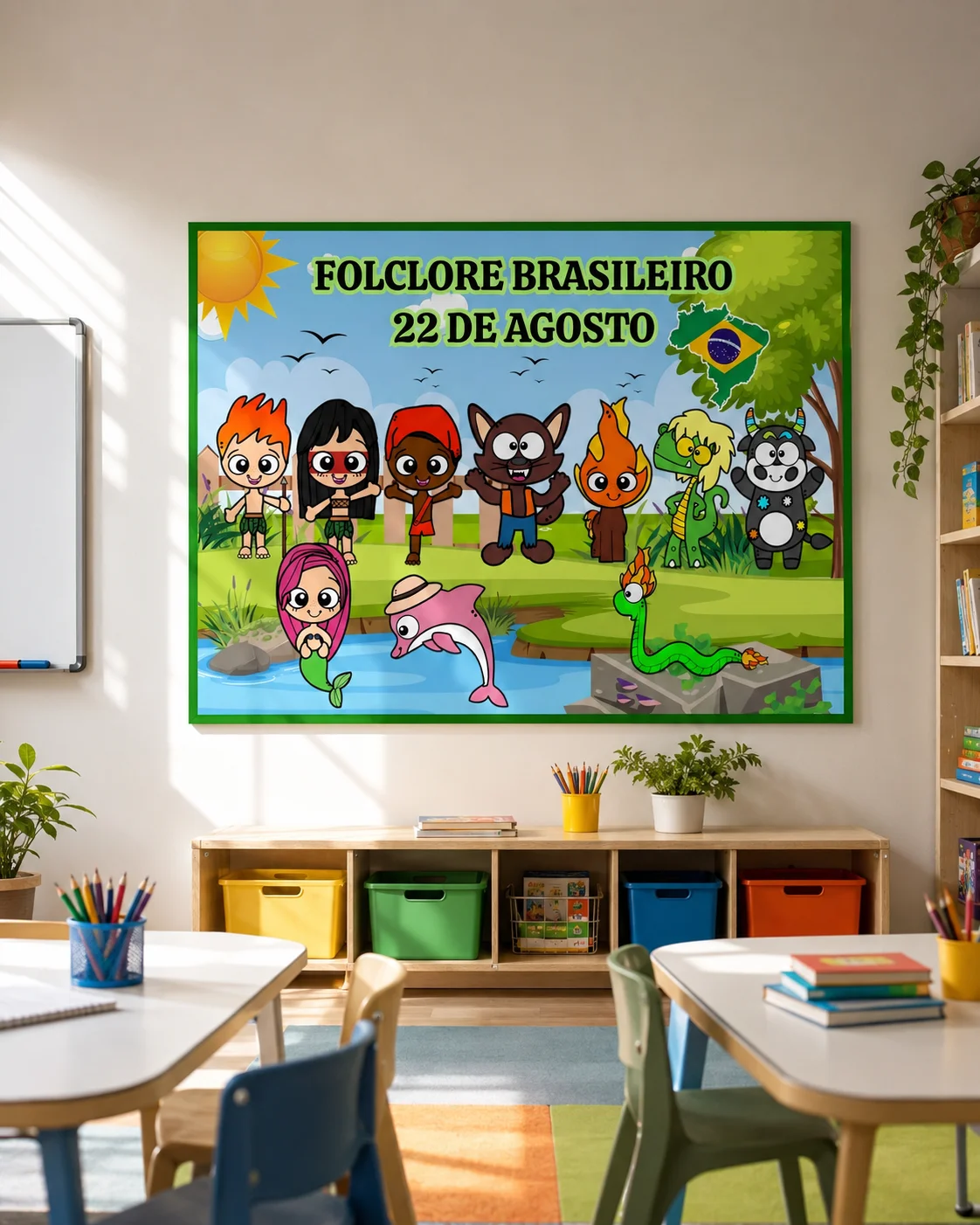 Painel do folclore brasileiro – PDF para Imprimir — Datas comemorativas para Educação Infantil: Deixe a comemoração do…