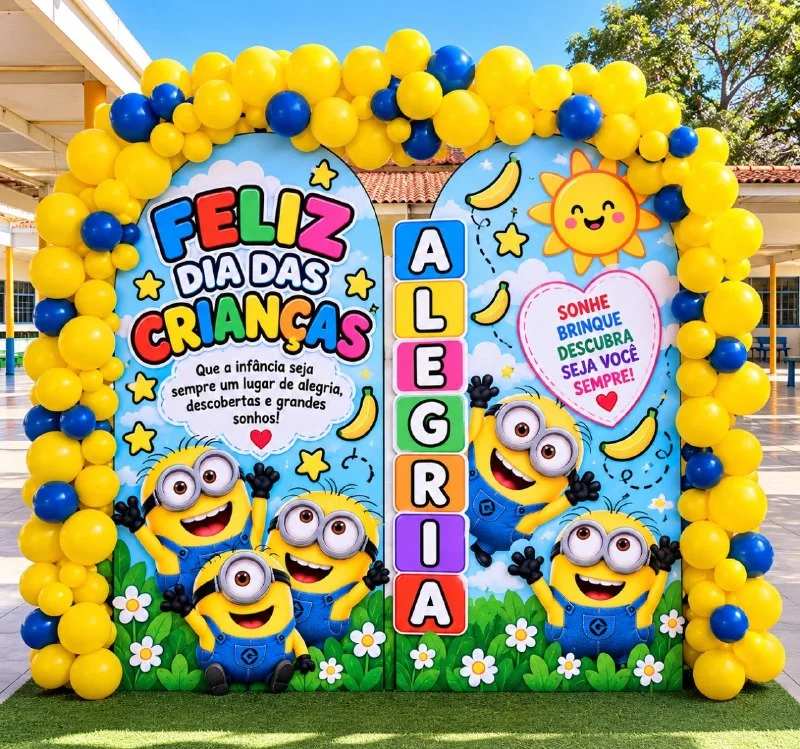 PAINEL DO MINIONS COLORIDO – DIA DAS CRIANÇAS! — capa do material