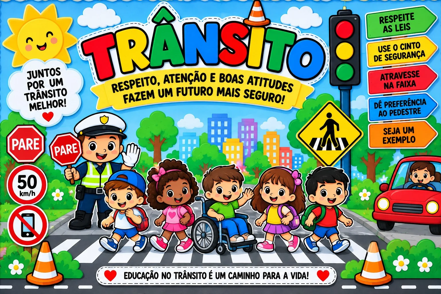 Painel do Trânsito – Um painel lúdico, colorido e inclusivo — capa do material