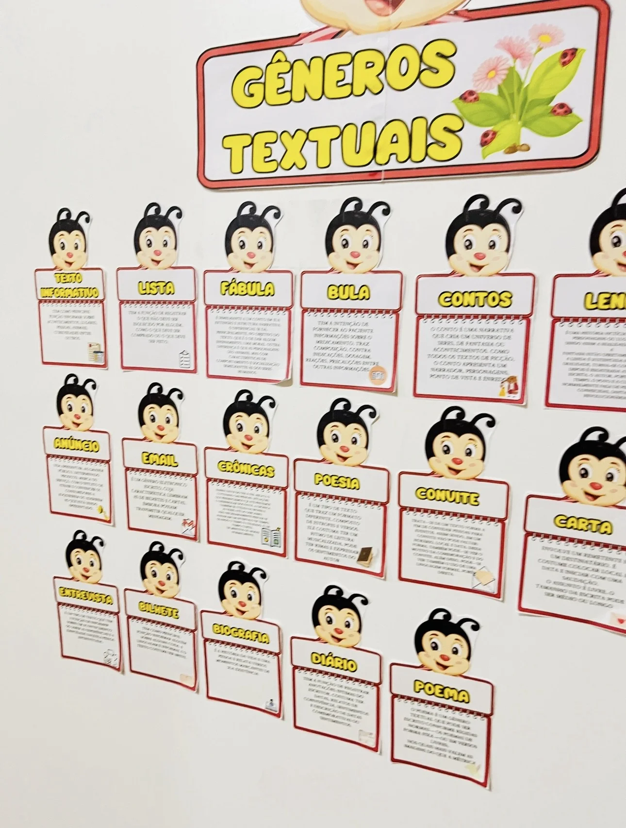 Painel dos gêneros textuais joaninha — amostra 1: Transforme o estudo dos gêneros textuais em uma experiência lúdica e…