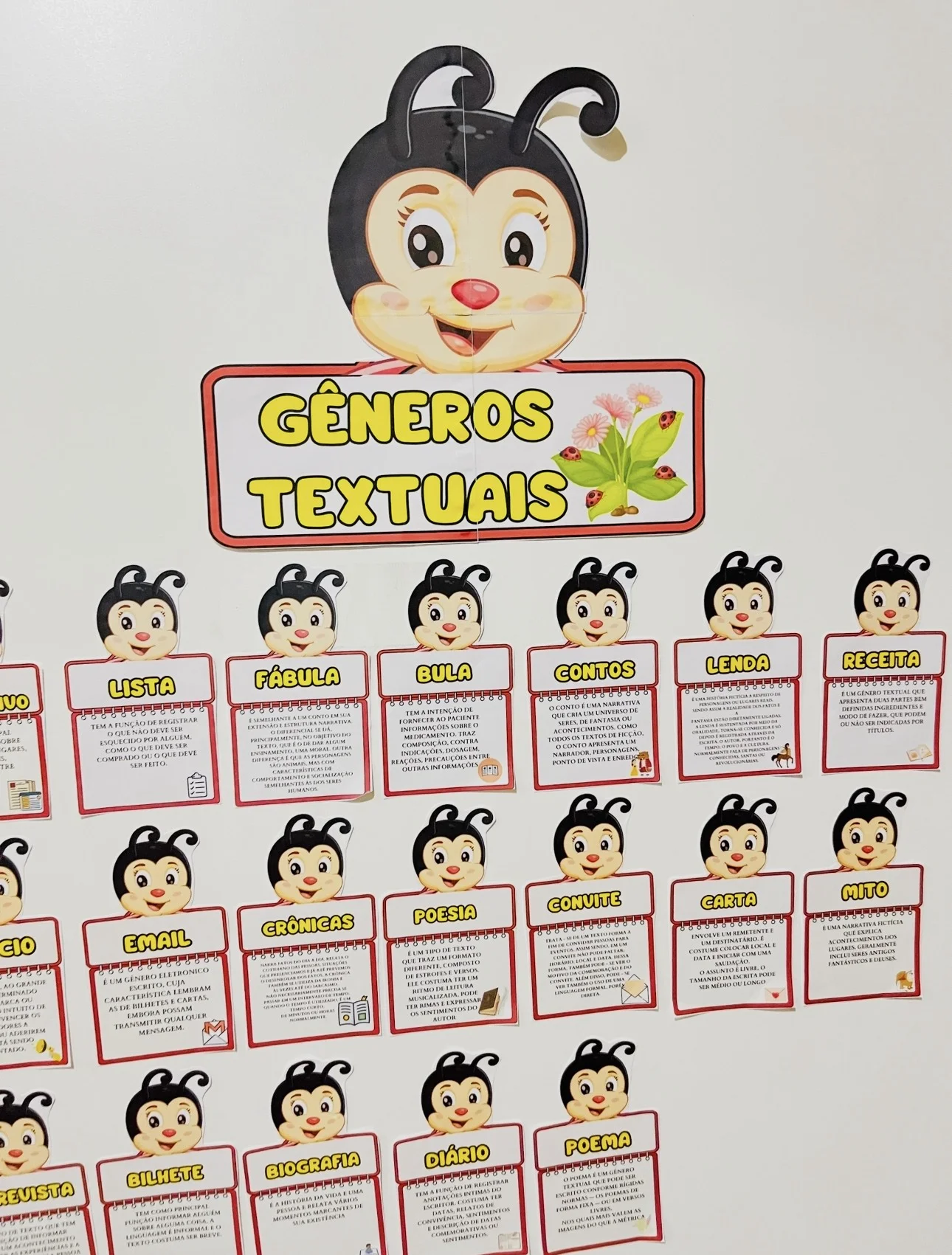 Painel dos gêneros textuais joaninha — amostra 3: Transforme o estudo dos gêneros textuais em uma experiência lúdica e…