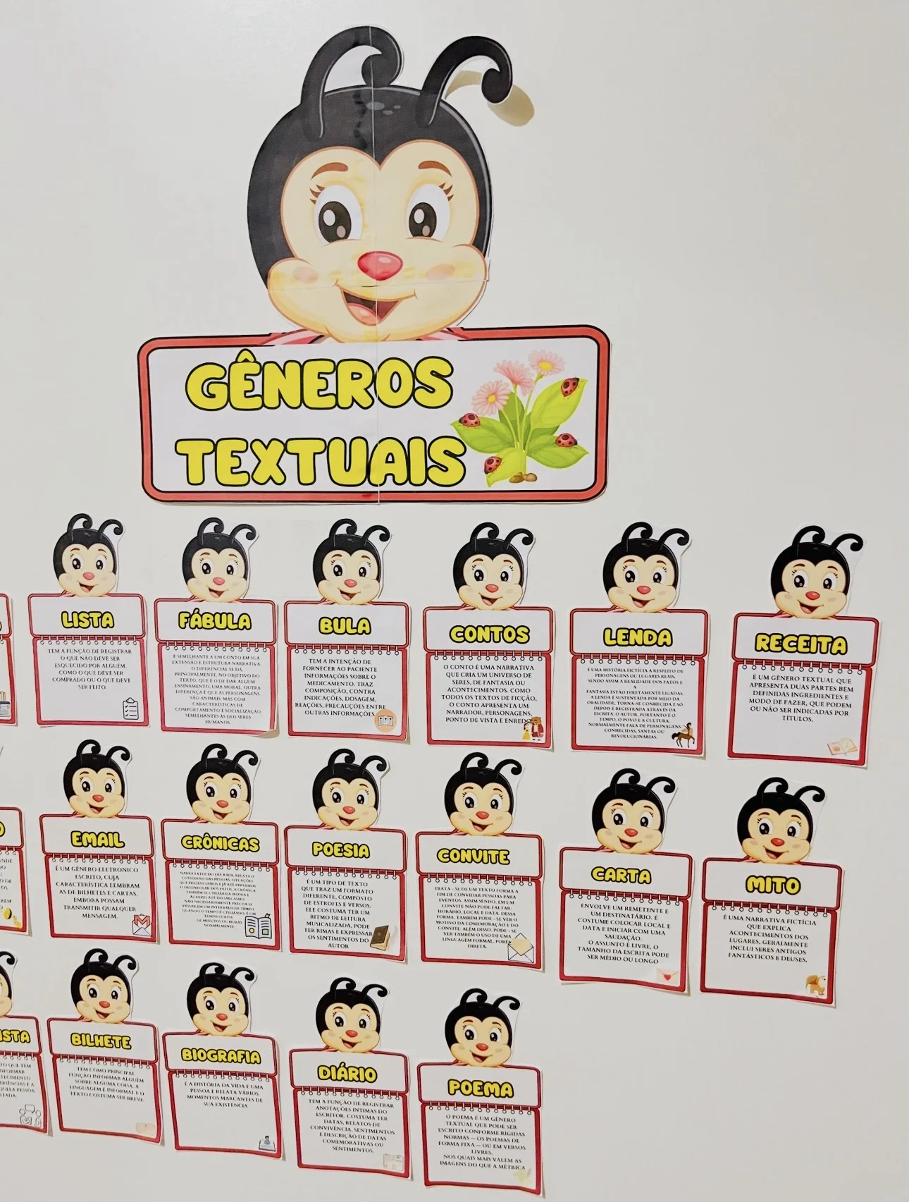 Painel dos gêneros textuais joaninha — amostra 4: Transforme o estudo dos gêneros textuais em uma experiência lúdica e…