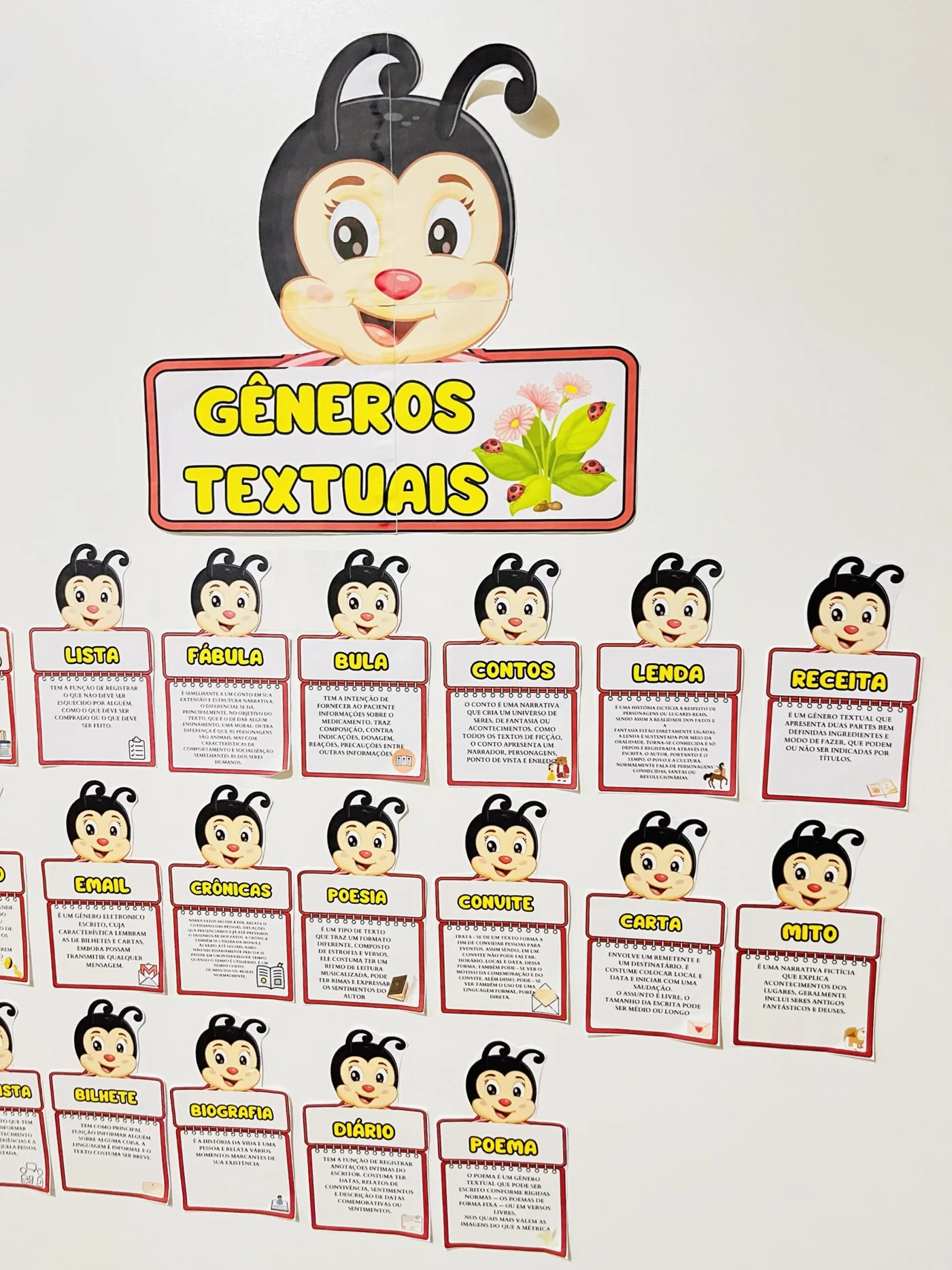 Painel dos gêneros textuais joaninha — amostra 5: Transforme o estudo dos gêneros textuais em uma experiência lúdica e…