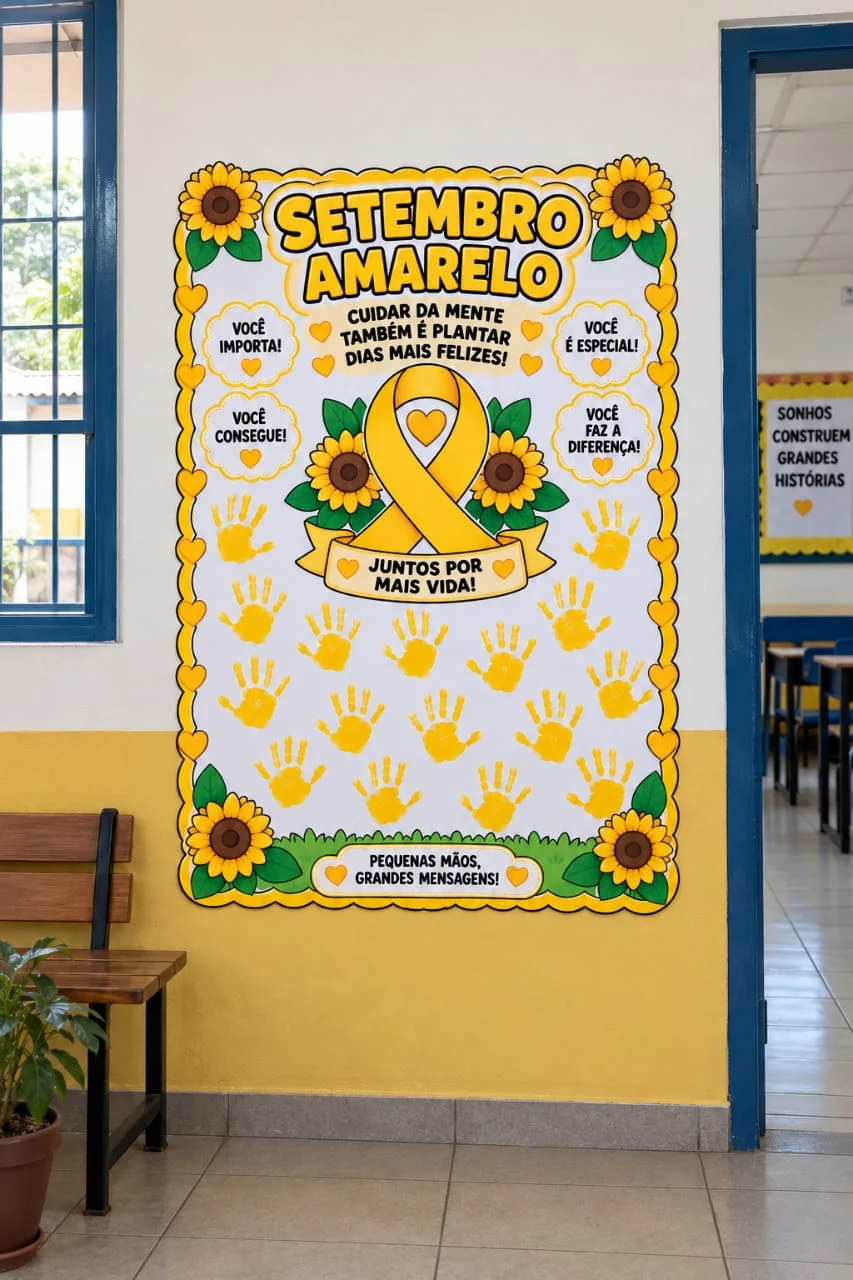 Painel e Atividade Setembro Amarelo Mãozinhas |Ensino Infantil 💛 — amostra 4: Uma proposta linda, significativa e cheia de…