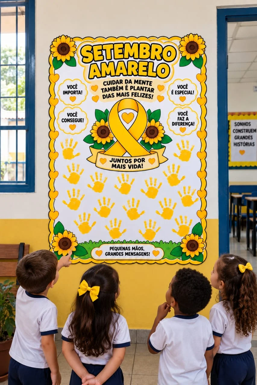 Painel e Atividade Setembro Amarelo Mãozinhas |Ensino Infantil 💛 — amostra 5: Uma proposta linda, significativa e cheia de…
