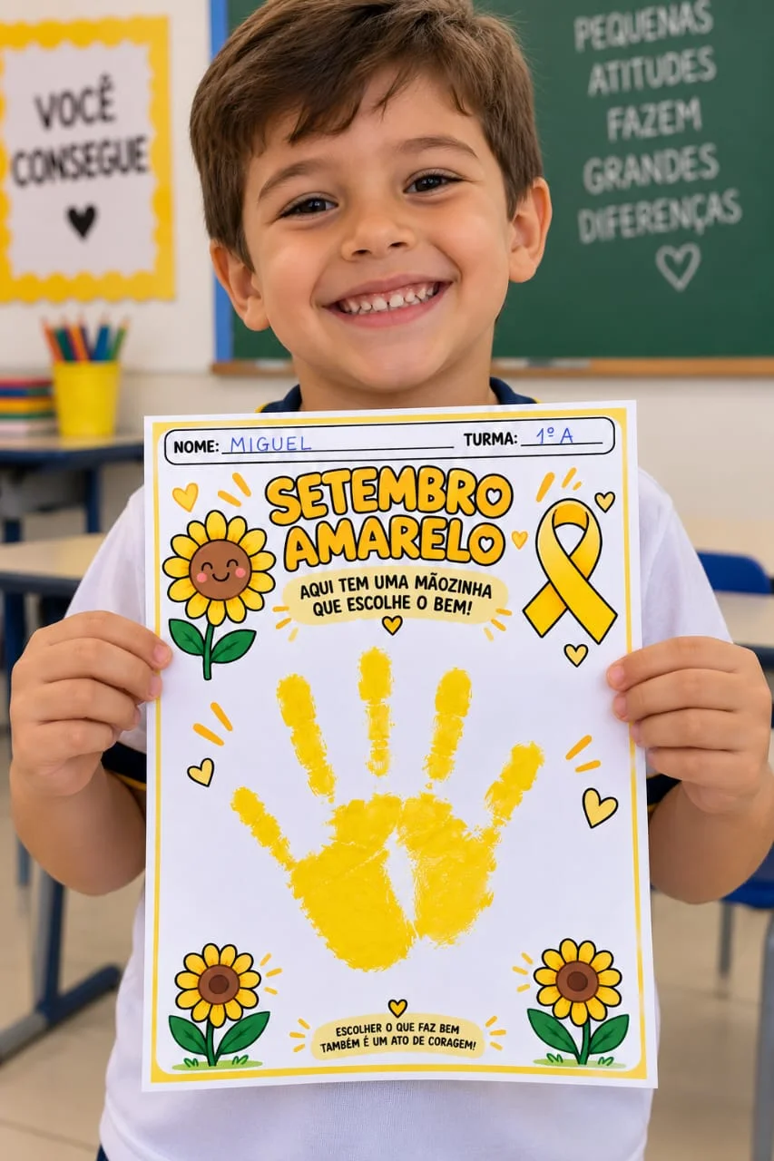Painel e Atividade Setembro Amarelo Mãozinhas |Ensino Infantil 💛 — Alfabetização para Educação Infantil: Uma proposta…