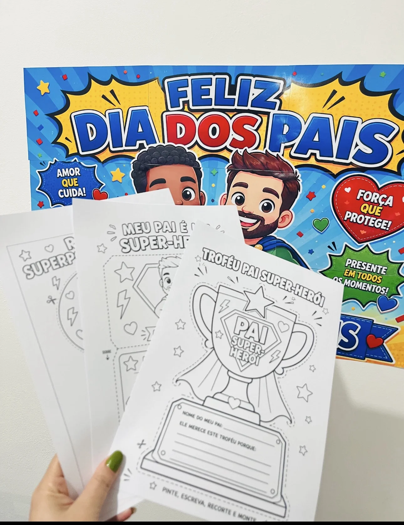 Painel e atividades dia dos pais — amostra 1: 💙✨ PAINEL E ATIVIDADES DIA DOS PAIS ✨💙 Prepare um momento inesquecível para…