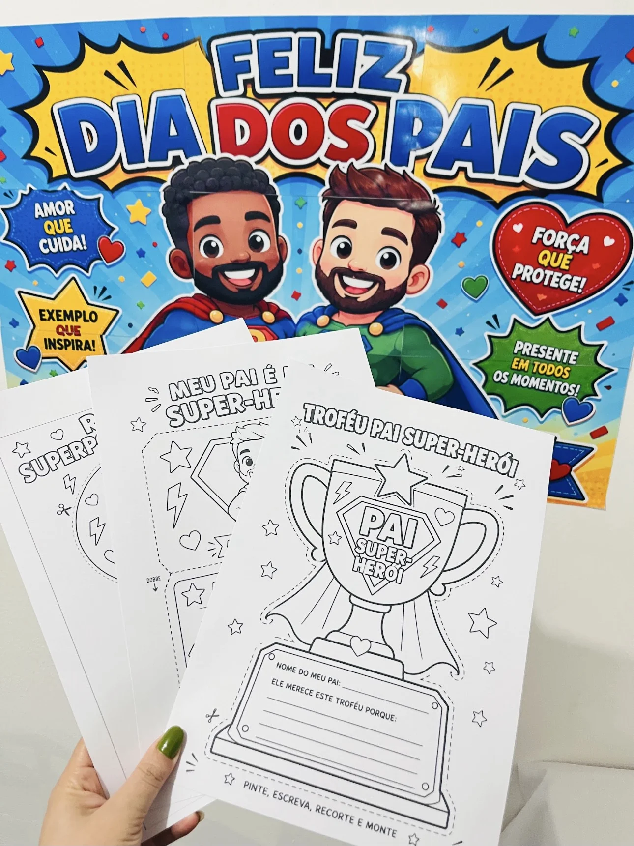 Painel e atividades dia dos pais — Atividades para Educação Infantil: 💙✨ PAINEL E ATIVIDADES DIA DOS PAIS ✨💙 Prepare um…