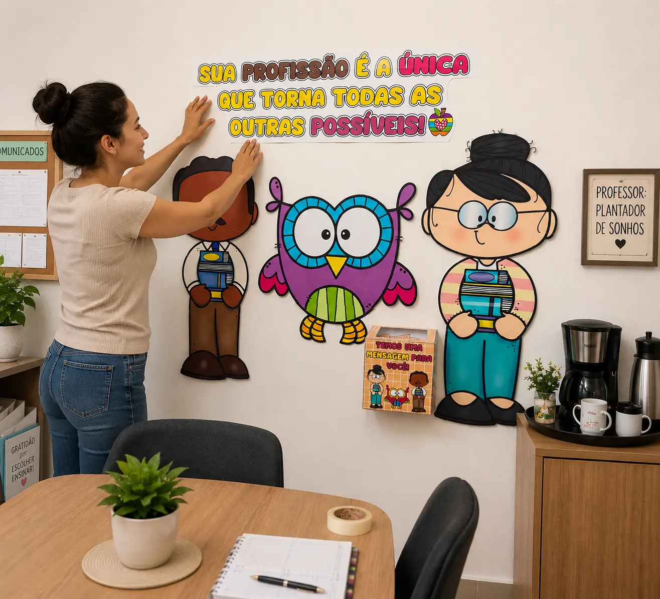 Painel e Caixa de Mensagens para dia dos Professores — amostra 3: Painel dia do Professores e Bônus: Material com 30…