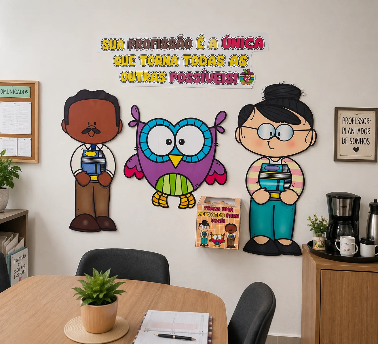 Painel e Caixa de Mensagens para dia dos Professores — amostra 1: Painel dia do Professores e Bônus: Material com 30…