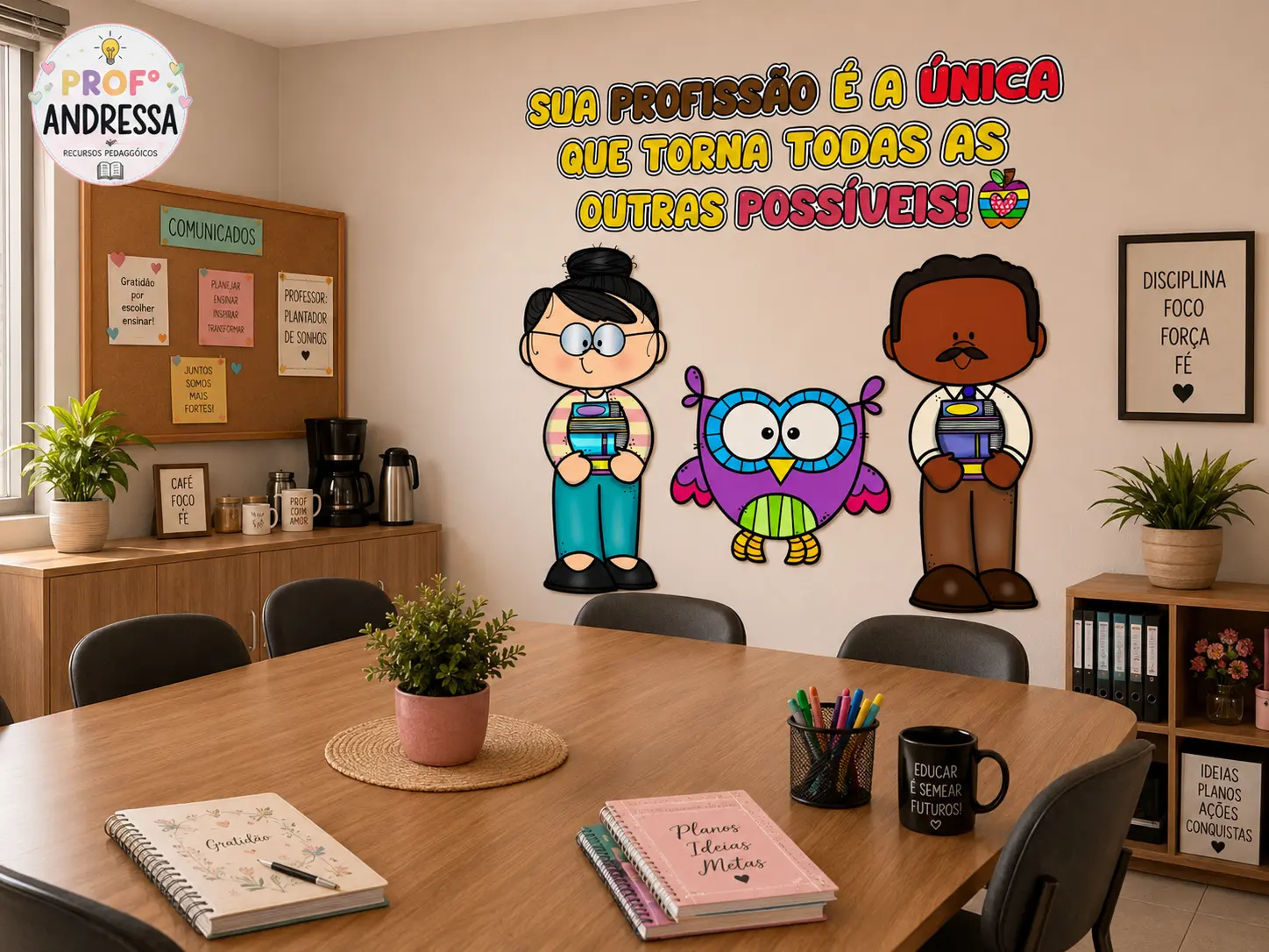 Painel e Caixa de Mensagens para dia dos Professores — amostra 6: Painel dia do Professores e Bônus: Material com 30…