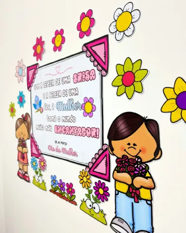 Painel e Lembrancinha Dia da Mulher – PDF para Imprimir — amostra 5: Painel e Lembrancinha Dia da Mulher para turmas da…