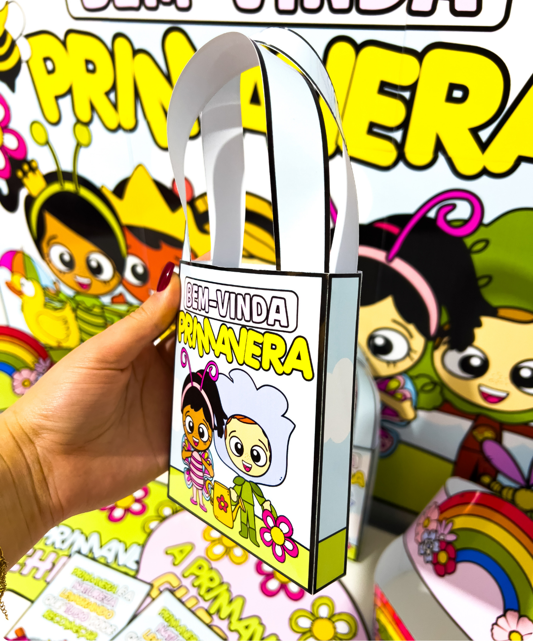 Painel e lembrancinhas de primavera para imprimir — amostra 2: Sugestão de aplicação com a turma