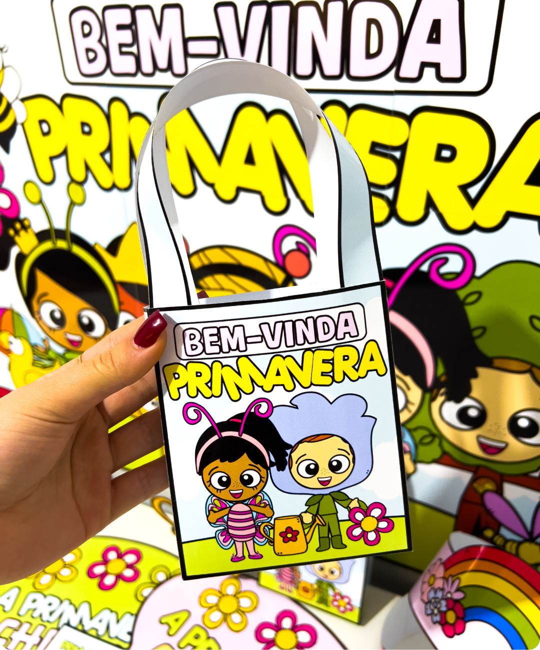Painel e lembrancinhas de primavera para imprimir — amostra 5: Prepare a sala para receber a primavera com um PDF de painel…