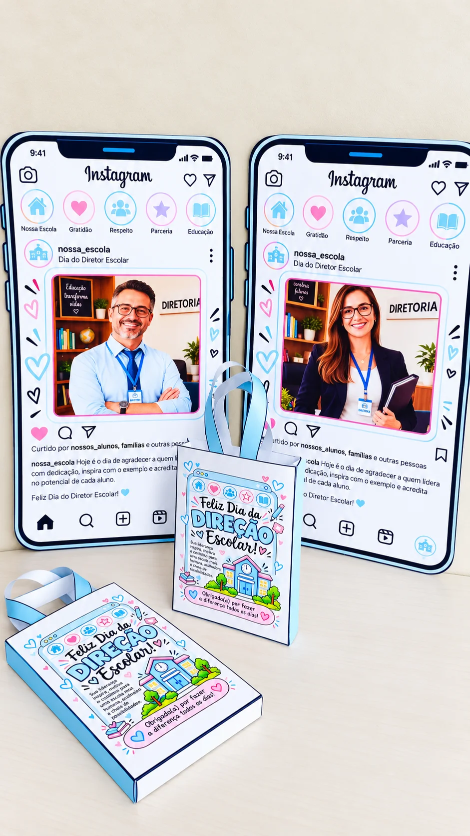 Painel Editável Dia do Diretor Escolar – Homenagem com Foto e Sacolinha — amostra 2: Como utilizar na escola? Painel Editável Dia do Diretor Escolar – Homenagem com Foto e Sacolinha — amostra 2: Como utilizar na escola?