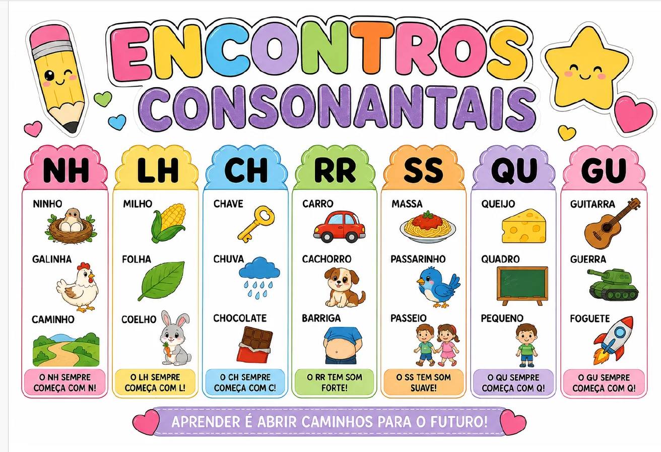 🌈 PAINEL ENCONTROS CONSONANTAIS 🌈 - ANOS INICIAIS — amostra 1: Um recurso lindo e super educativo para trabalhar NH, LH,… 🌈 PAINEL ENCONTROS CONSONANTAIS 🌈 - ANOS INICIAIS — amostra 1: Um recurso lindo e super educativo para trabalhar NH, LH,…
