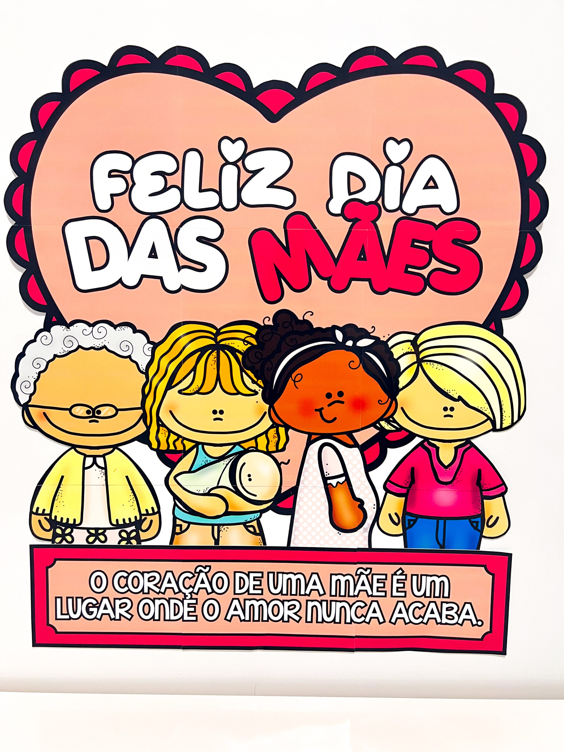 Painel escolar de Dia das Mães para imprimir — amostra 2: O que você encontra no PDF