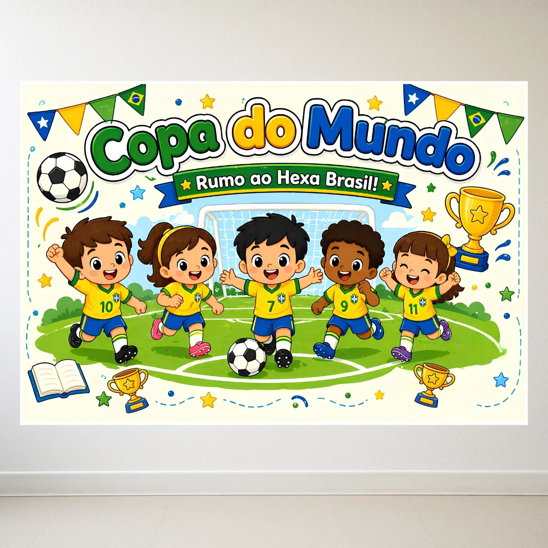 Painel Escolar: Rumo ao Hexa Brasil – PDF para Imprimir — amostra 1: O que vem no material