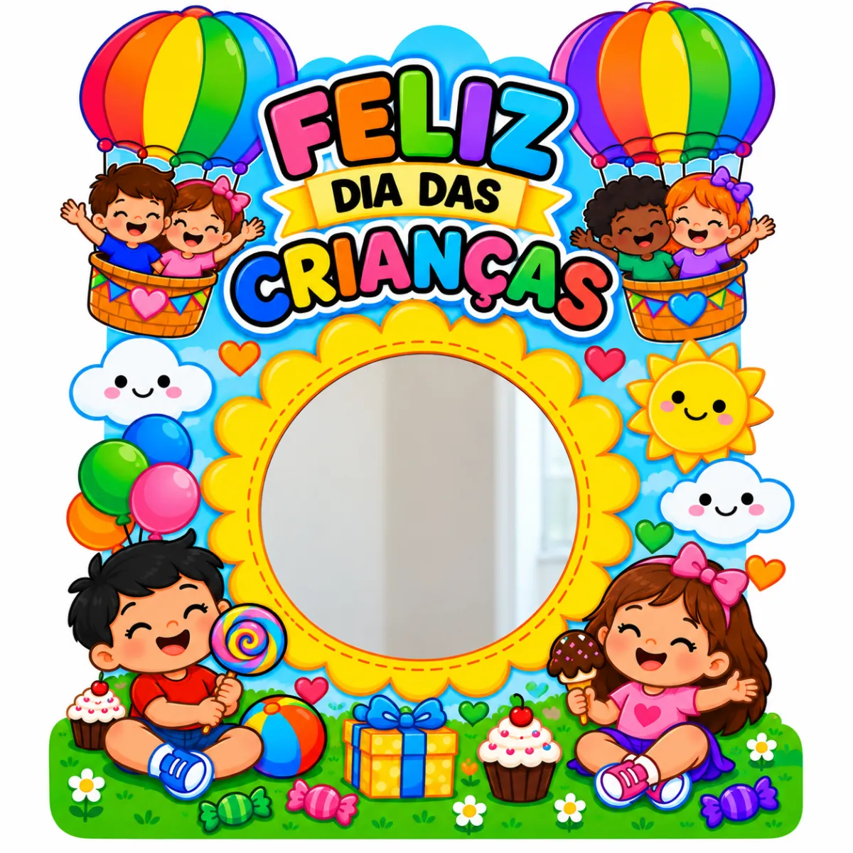Painel Espelho – Feliz Dia das Crianças — amostra 1: Painel Espelho – Feliz Dia das Crianças Um lindo painel decorativo…