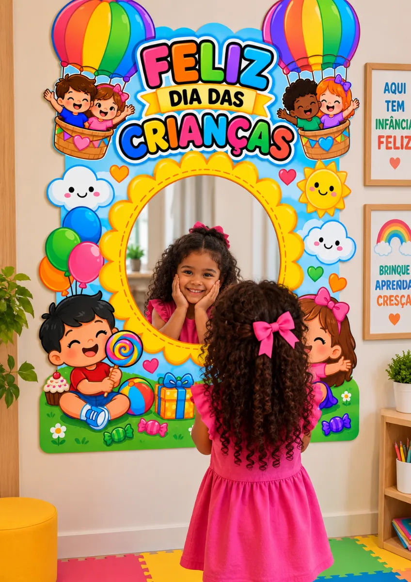 Painel Espelho – Feliz Dia das Crianças — amostra 2: 📌 O material contém