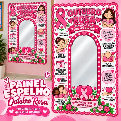 Painel Espelho Outubro Rosa  Em PDF — capa do material