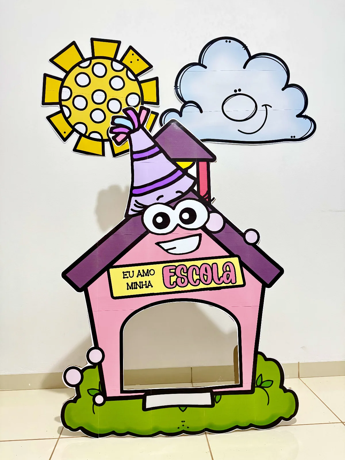 Painel "Eu Amo Minha Escola" – PDF para Imprimir — Datas comemorativas para Educação Infantil: Fortaleça o vínculo dos…