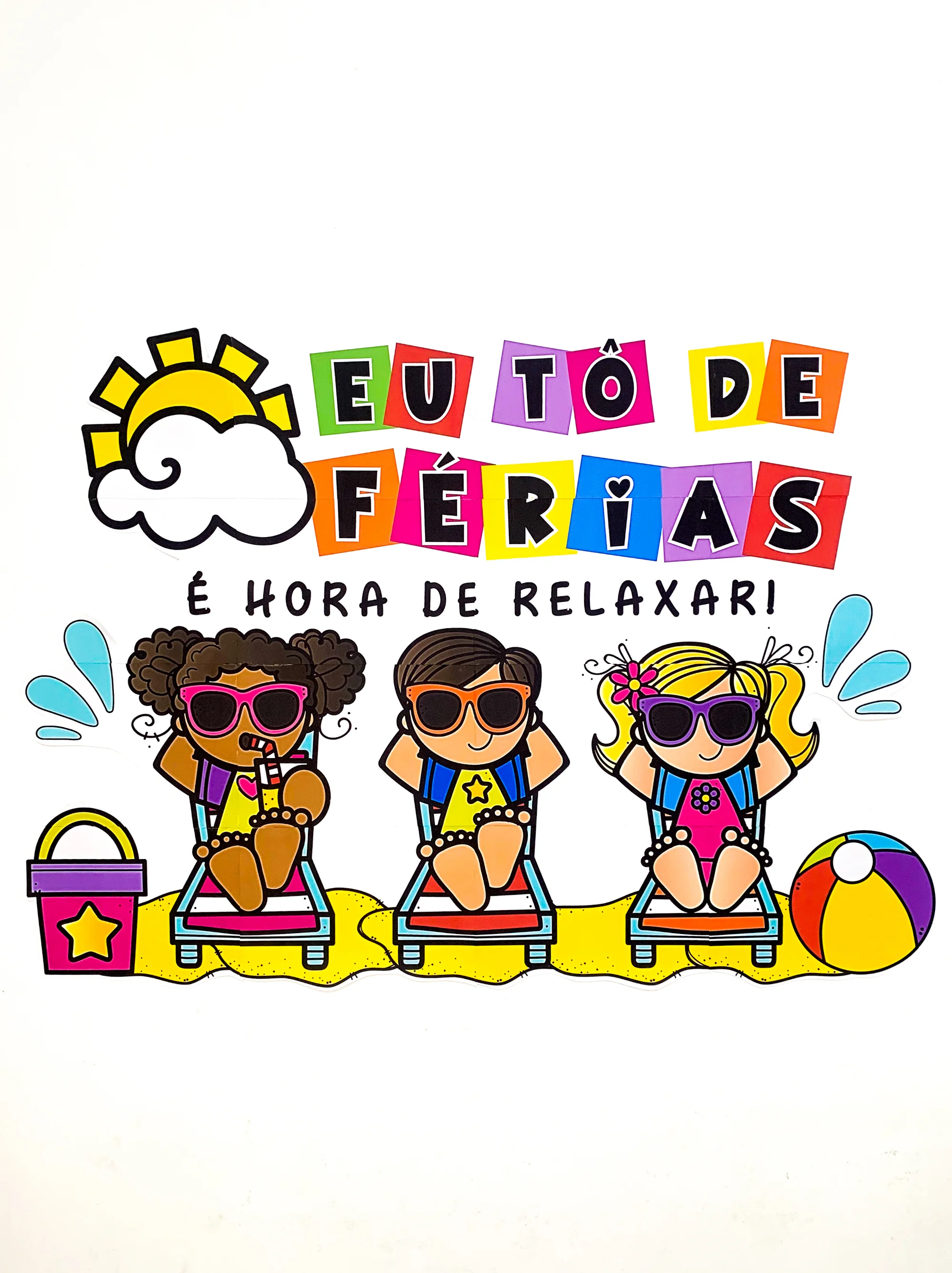 Painel Eu Tô de Férias para Educação Infantil e Anos Iniciais — amostra 5: Painel Eu Tô de Férias para decorar a escola e a…