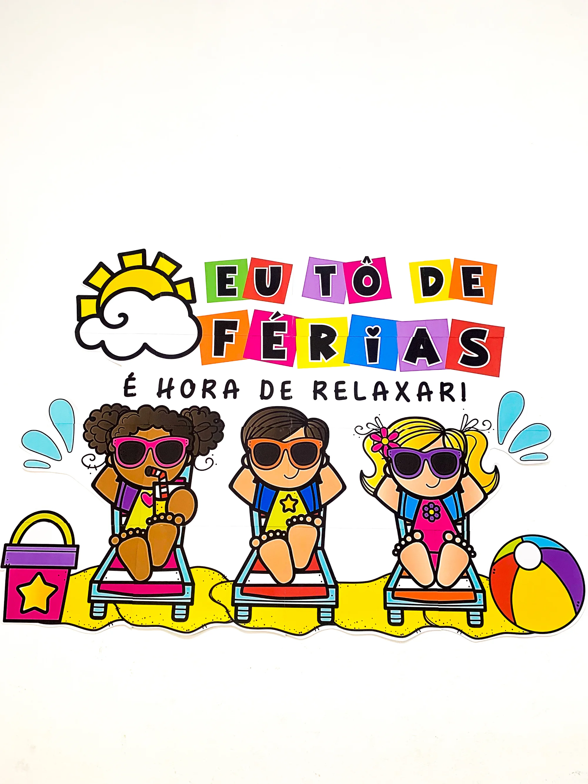 Painel Eu Tô de Férias para Educação Infantil e Anos Iniciais — capa do material
