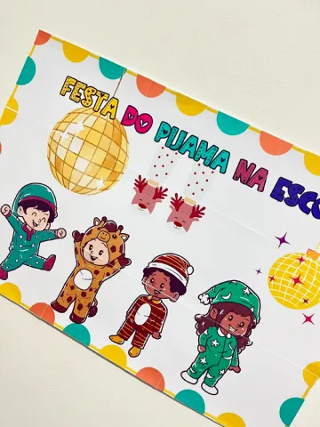 🌙 PAINEL FESTA DO PIJAMA NA ESCOLA ✨ PARA IMPRIMIR — amostra 4: Prepare uma noite inesquecível para seus alunos