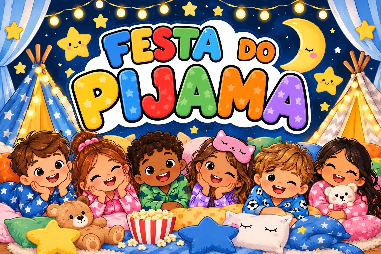 Painel Festa do Pijama PDF 32 Páginas Educação Infantil Fundamental — Atividades para Educação Infantil: Descrição curta:…