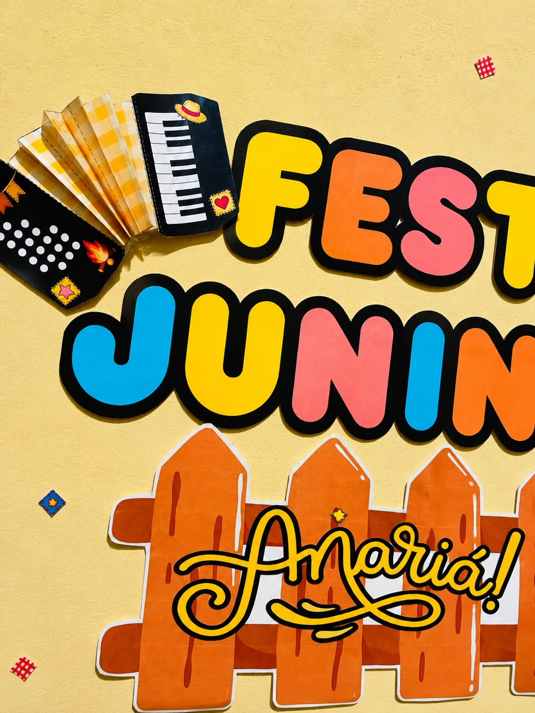 Painel Festa Junina Anarriê – PDF para Imprimir — amostra 1: O que vem no material