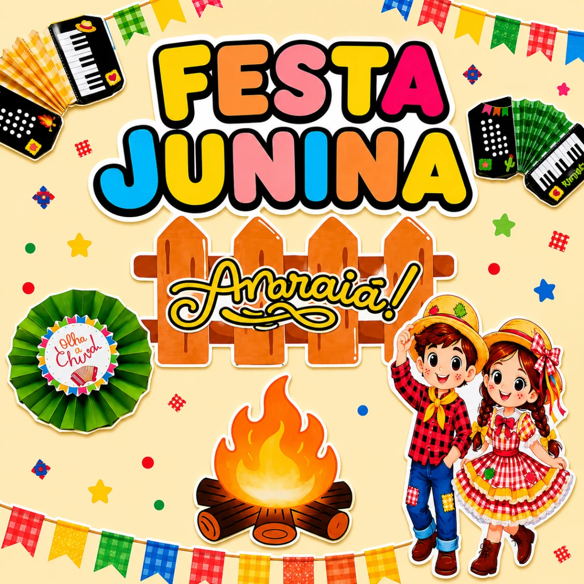 Painel Festa Junina Anarriê – PDF para Imprimir — capa do material