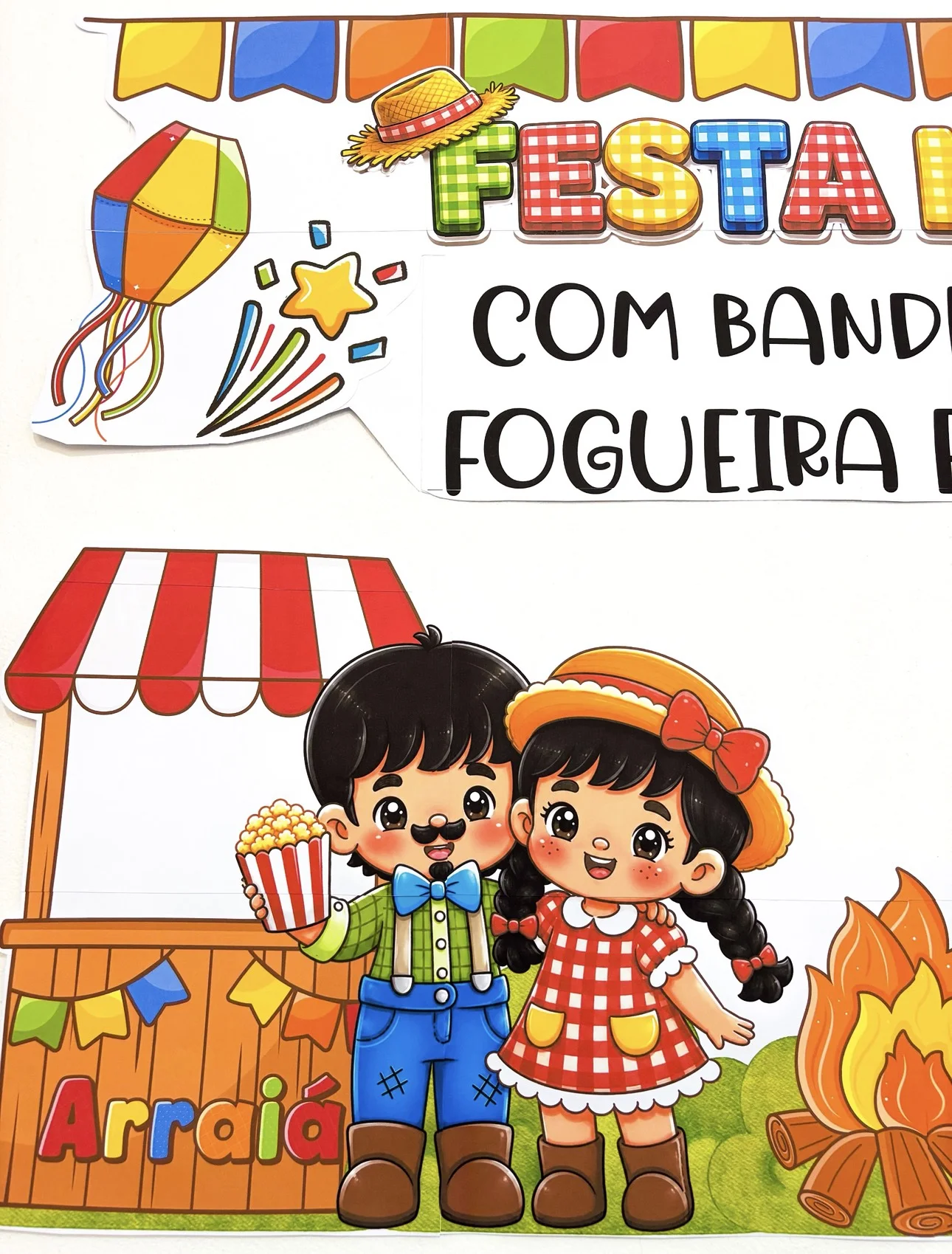 Painel festa na roça — amostra 1: Tem coisa mais gostosa do que ver a sala transformada no clima da festa junina