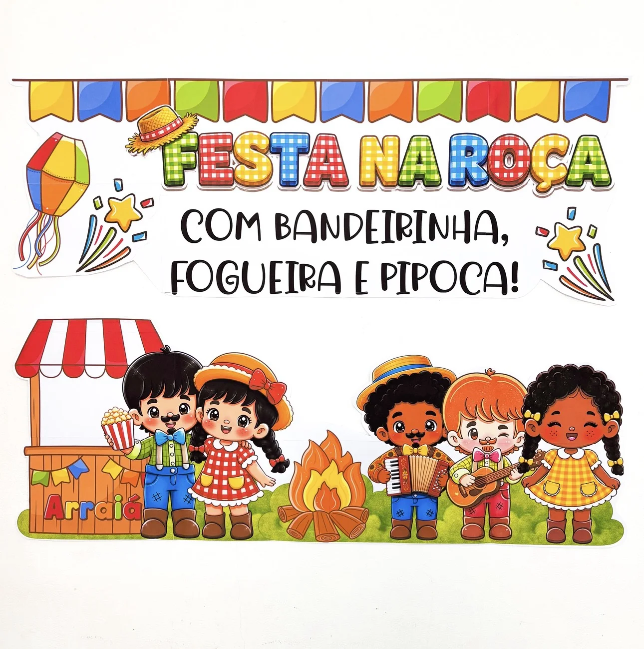 Painel festa na roça — amostra 4: Tem coisa mais gostosa do que ver a sala transformada no clima da festa junina